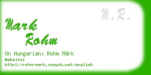 mark rohm business card